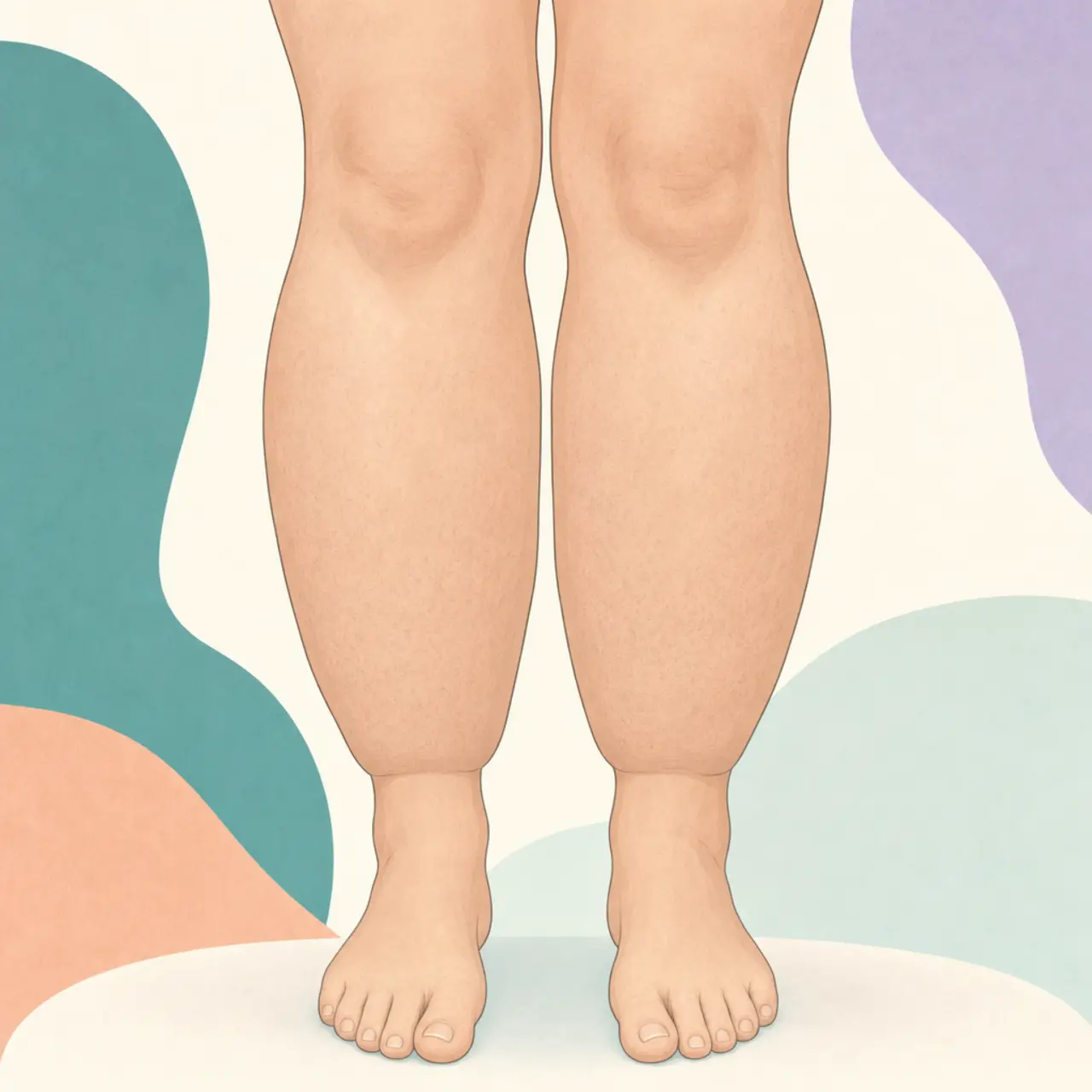 Diagram of the lipedema cuff sign where fat stops at the ankles and the feet stay normal