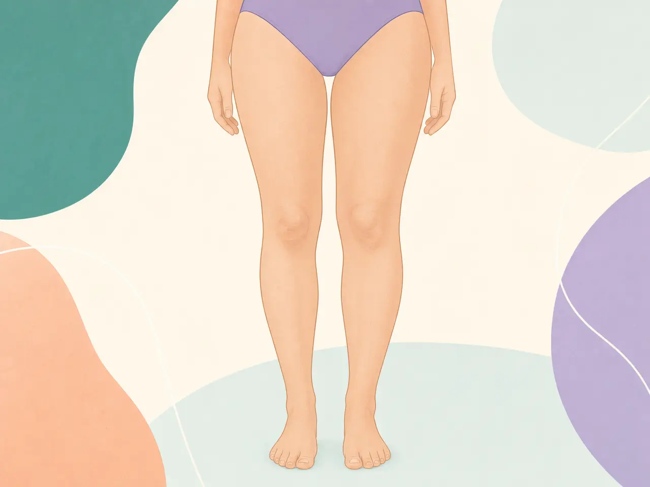 Illustration of legs with smooth skin in stage 1 lipedema